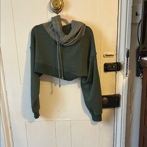 We The Free Cropped green Hoodie